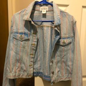 Red Stripped Jean Jacket